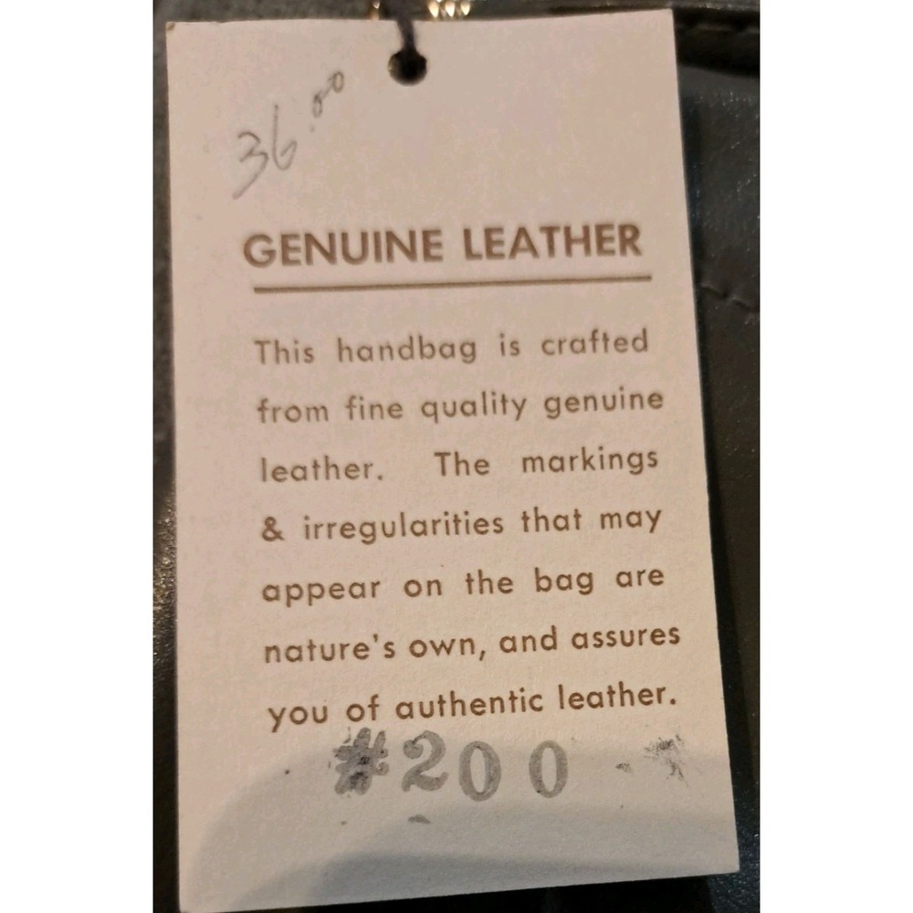 Vintage Reem Gray Genuine Leather Handbag Buttery Soft New With Tags Unused - Picture 5 of 7